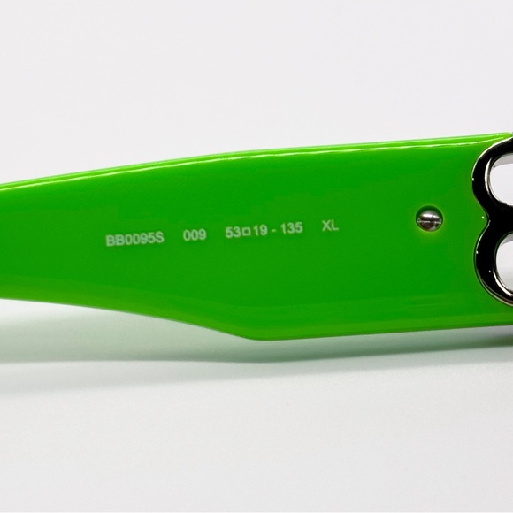 NEW BALENCIAGA BB0095S 009 OVAL GREEN GREY WOMEN SUNGLASSES BALENCIAGA - Picture 13 of 15